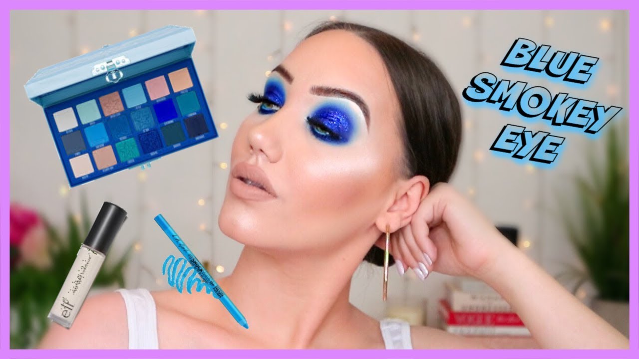 EASY SPARKLY BLUE SMOKEY EYE USING THE NEW JEFFREE STAR BLUE BLOOD PALETTE | MAKEMEUPMISSA