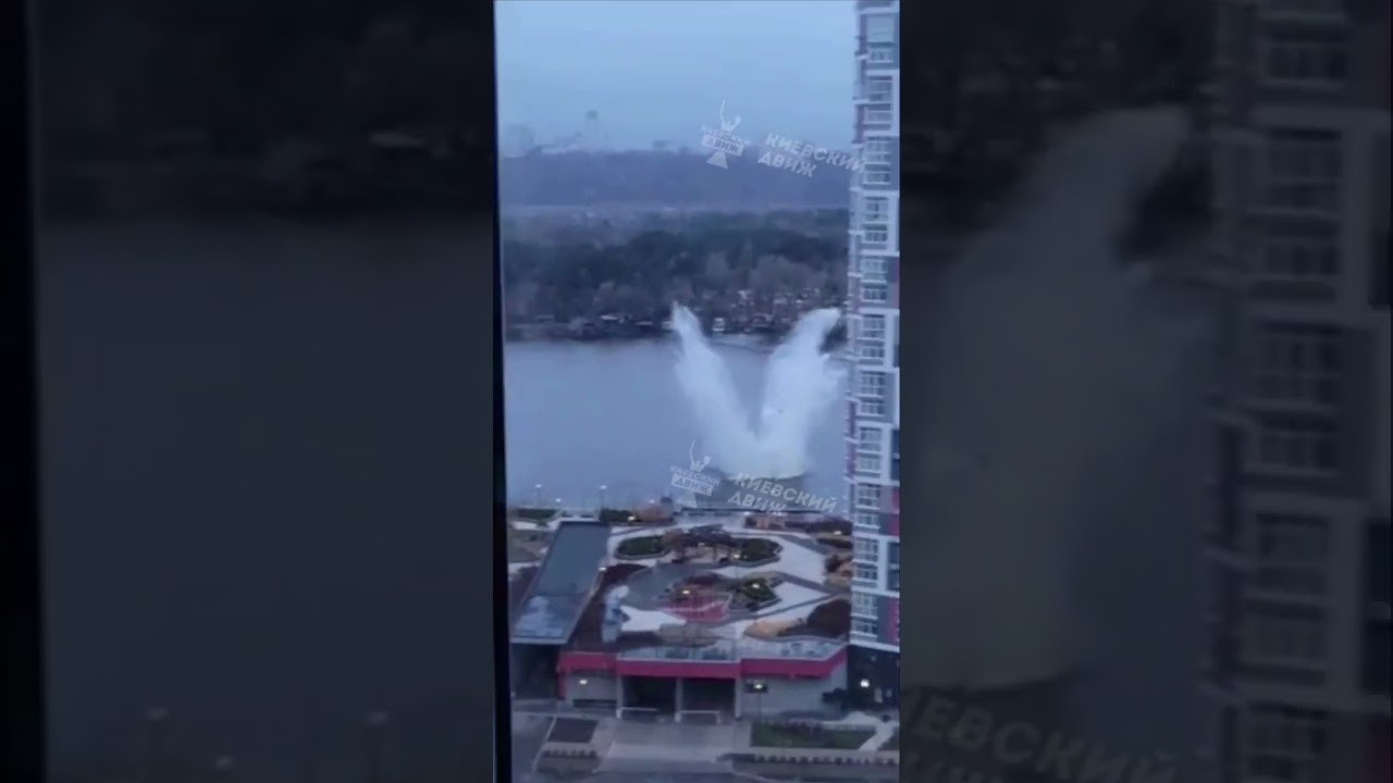 intercepted hyper-sonic Kinzhal missile over Kyiv falls into the river сбитый кинжал