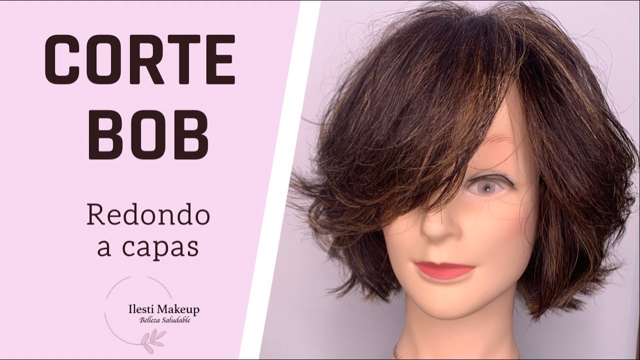 Como cortar un corte bob redondo a capas y flequillo de lado