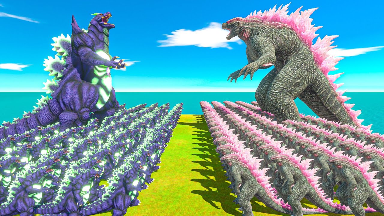 Growing Size Comparison &ndash; Super Godzilla vs Evolved Godzilla ! - Animal Revolt Battle Simulator