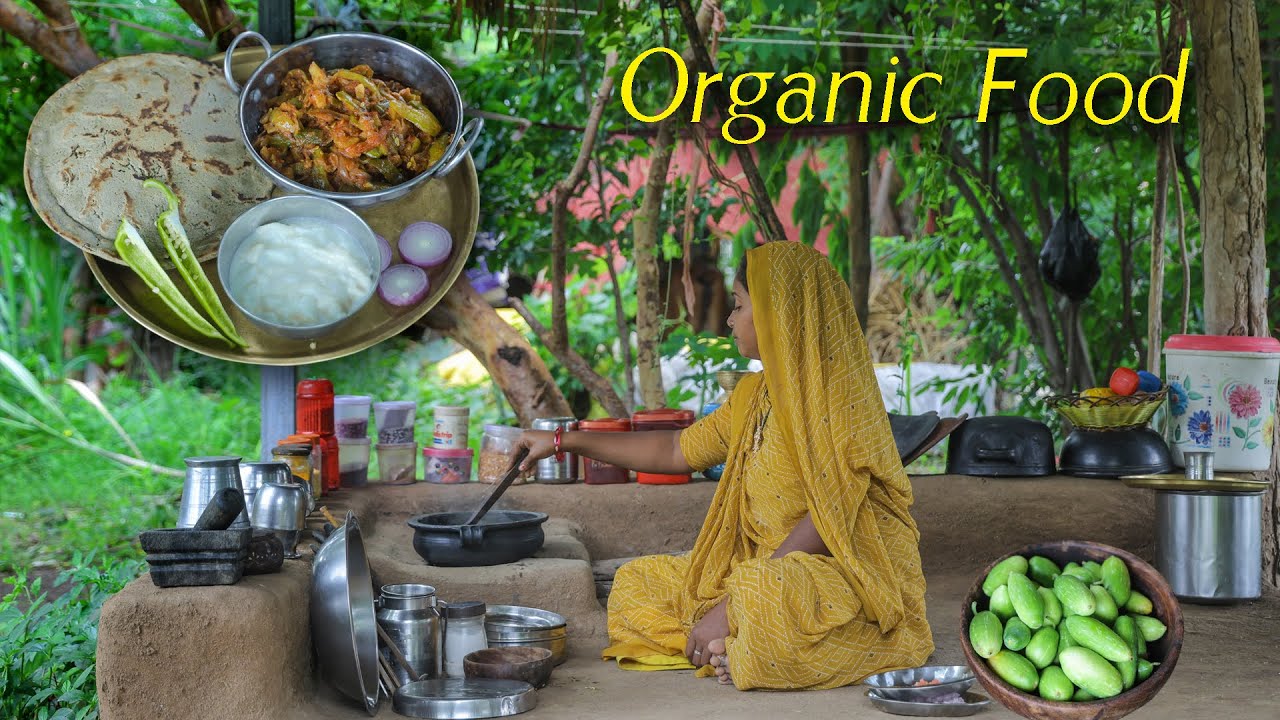 Cooking Organic Vegetables In a Traditional Village Mud Kitchen | Ivy Gourd Recipe | Tindora Recipe