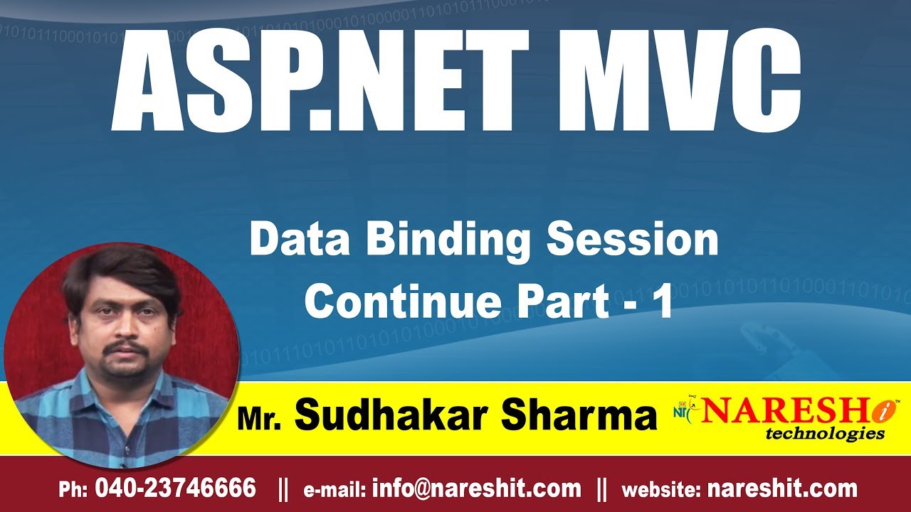 Data Binding Session Continue Part - 1| ASP.NET MVC Tutorial | By Mr.Sudhakar Sharma