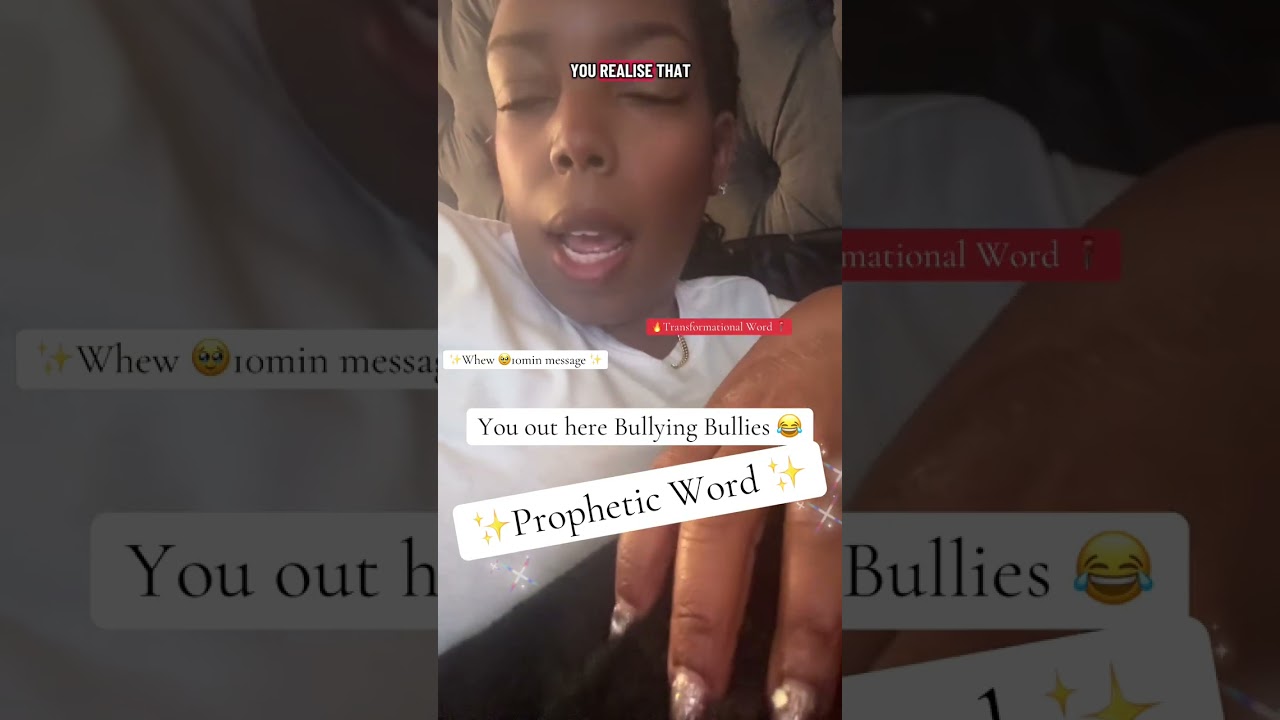 You bullying bullies #propheticword 