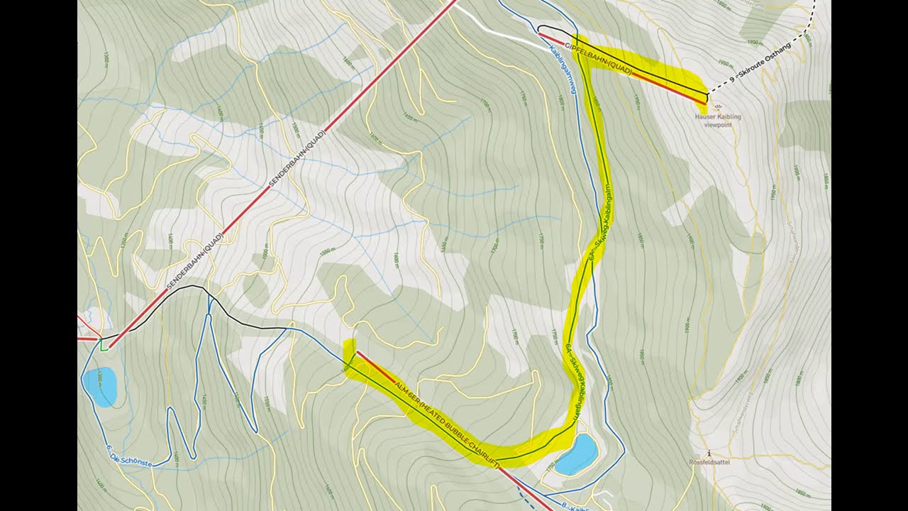 Hauser Kaibling Piste 7 Panorama-Abfahrt + 6a Skiweg Kaiblingalm + Piste 8 Kaiblingalm-Abfahrt