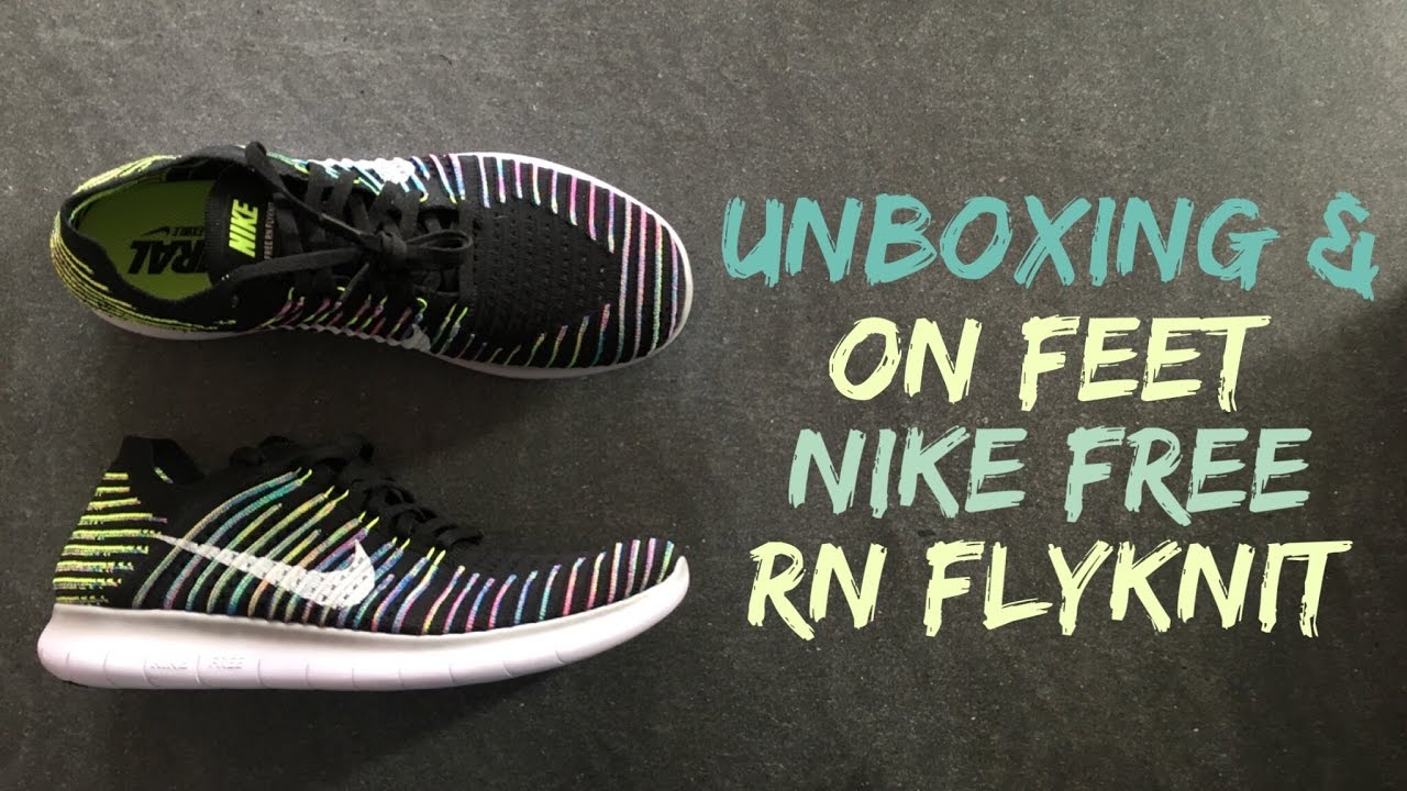 Nike Free RN Flyknit 'Black/Volt/Blue' | UNBOXING & ON FEET | fitness shoes | 2016 | HD