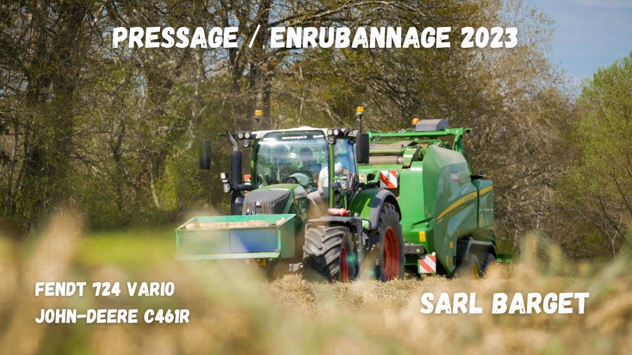 Pressage/Enrubannage 2023 en combiné ! | FENDT | JOHN DEERE | SARL Barget