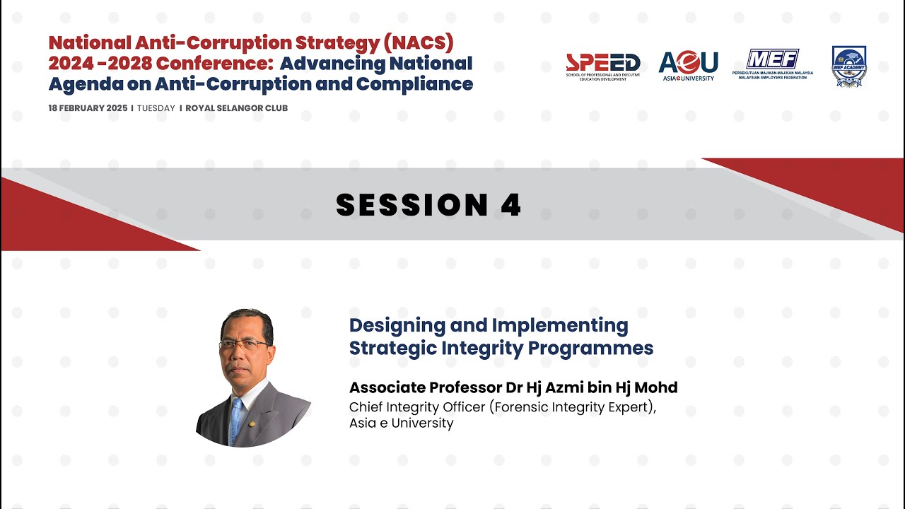 Session 4: Designing and Implementing Strategic Integrity Programmes