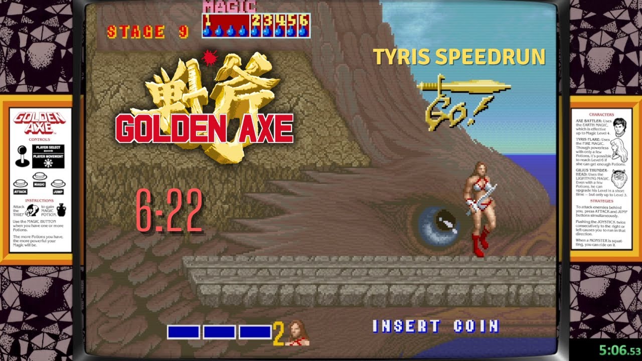Golden Axe (Arcade) - Tyris Flare Speedrun 6:22 (PB)
