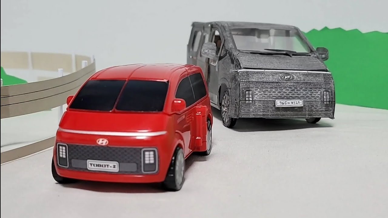 Paper Car vs Toy Car | 스타리아 종이 차 vs 스타리아 미니카 | Stop Motion