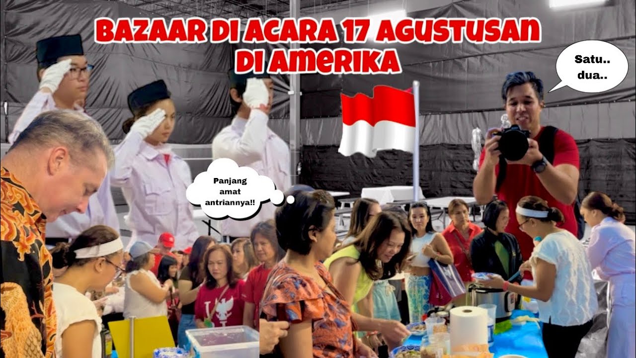 SERUNYA ACARA 17 AGUSTUSAN DI AMERIKA | ANTRIAN PANJANG DAN RAME KAYAK DI PASAR