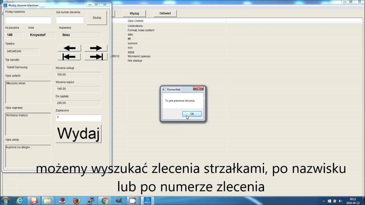 Prosty program do obsługi serwisu, program  serwisowy,