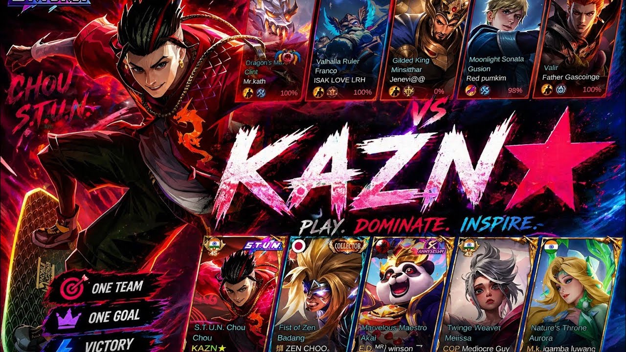 Kazn Chou game play my first match with my new skin #chou #choumontage #mobilelegends #mlbb #kazn 