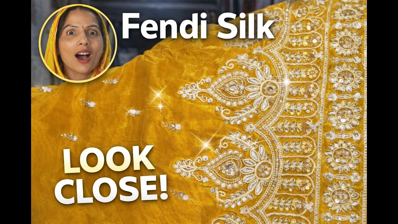 इतना सुंदर Work! Fendi Silk Dupatta ₹320 Only | Quality Check Video. 3