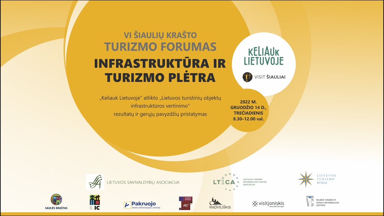 VI ŠIAULIŲ KRAŠTO TURIZMO FORUMAS. Infrastruktūra ir turizmo plėtra