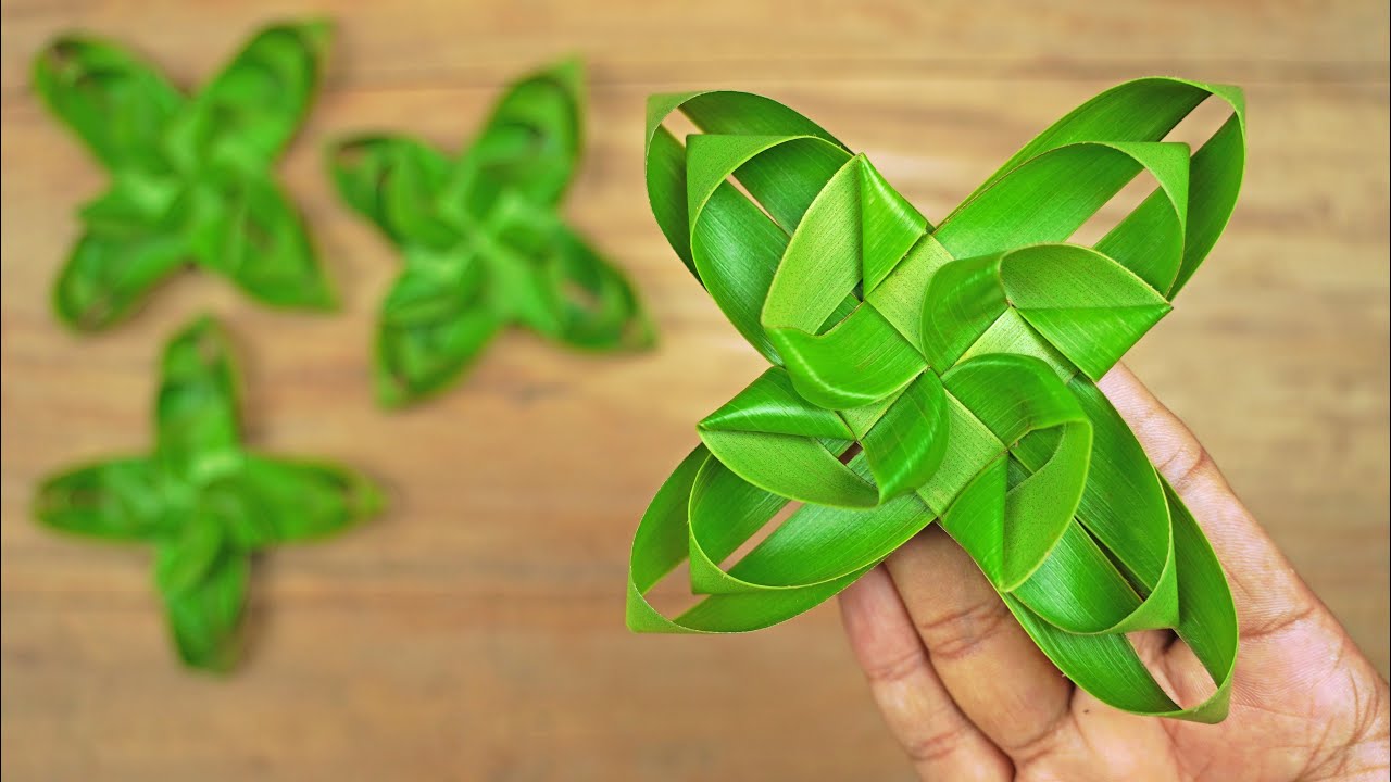 How to Make Flower Using Coconut Leaf | Art and Craft Projects Made With Coconut Leaves