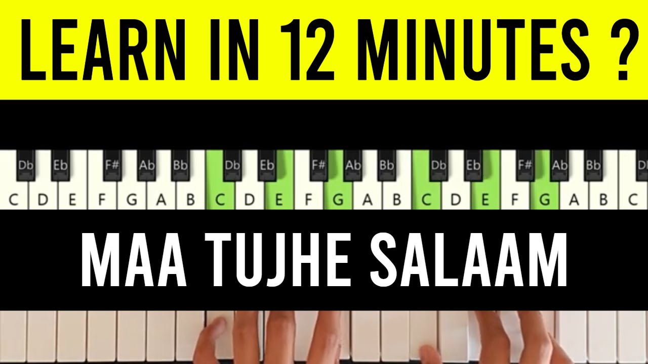 Maa Tujhe Salaam Piano Tutorial with Notes | Easy Step by Step Keyboard Lesson | Vande Mataram