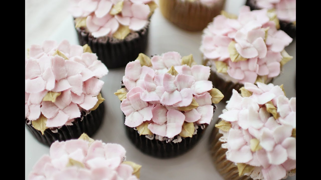 [ENG]How to make Hydrangea flower cupcake 수국플라워컵케이크만들기