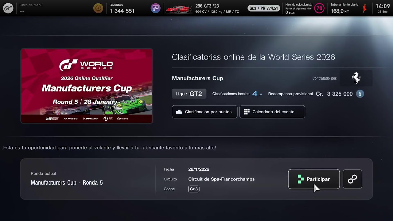 Gran Turismo 7 Manufacturers Cup Ronda 5
