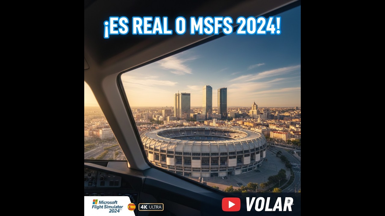 TOUR por MADRID desde el AIRE | Bernabéu, Gran Vía y más (MSFS 2024)