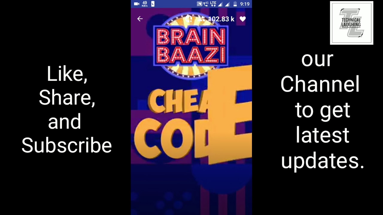 Brain baazi CHEAT CODE 9 pm today 17 June night || brainbaazi cheatcode tonight 9pm