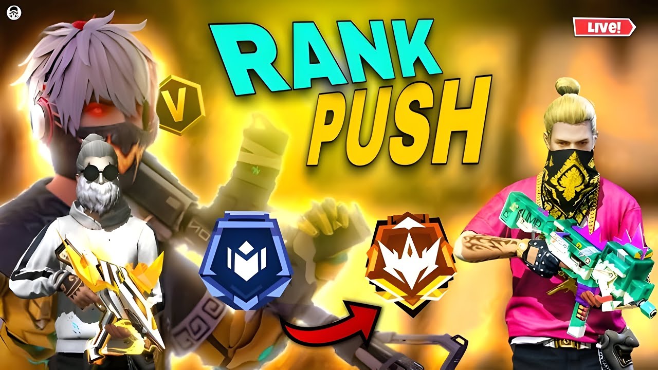 🛑{Live free fire New Rank Season Rank Push Live!!