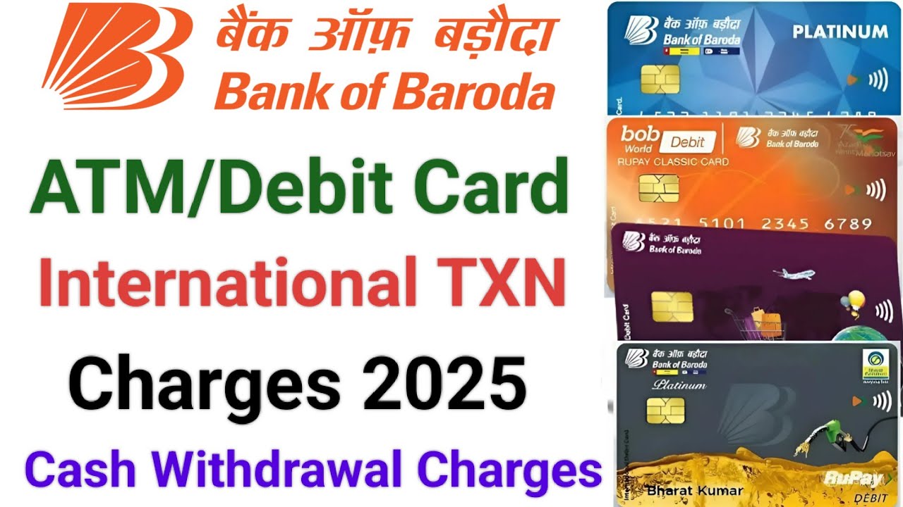 Bank of baroda international debit card | Bank of baroda atm international charges | Bob debit card