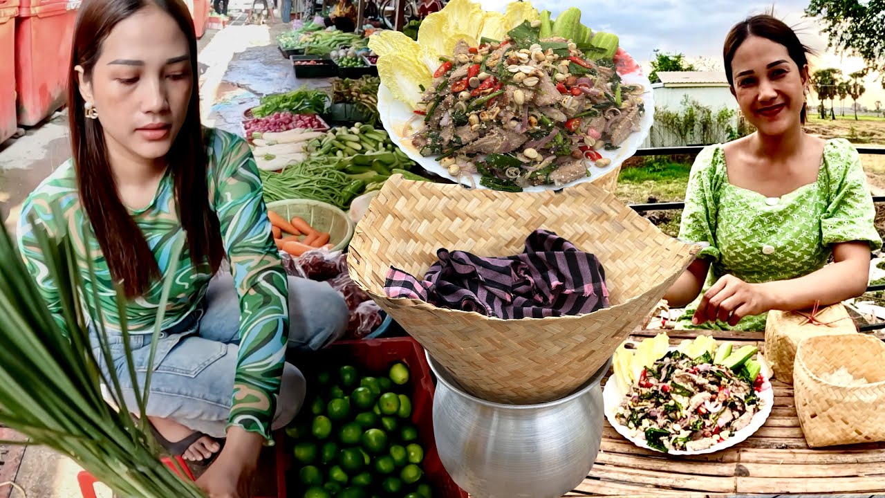 Buy Stuffs In The Market To Cook Laos Cuisine| Short Market Tour