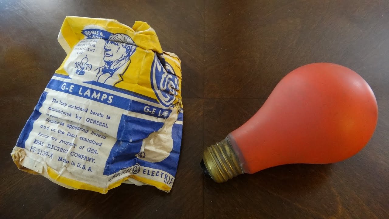 Vintage GE 60watt Red Incandescent Light Bulbs