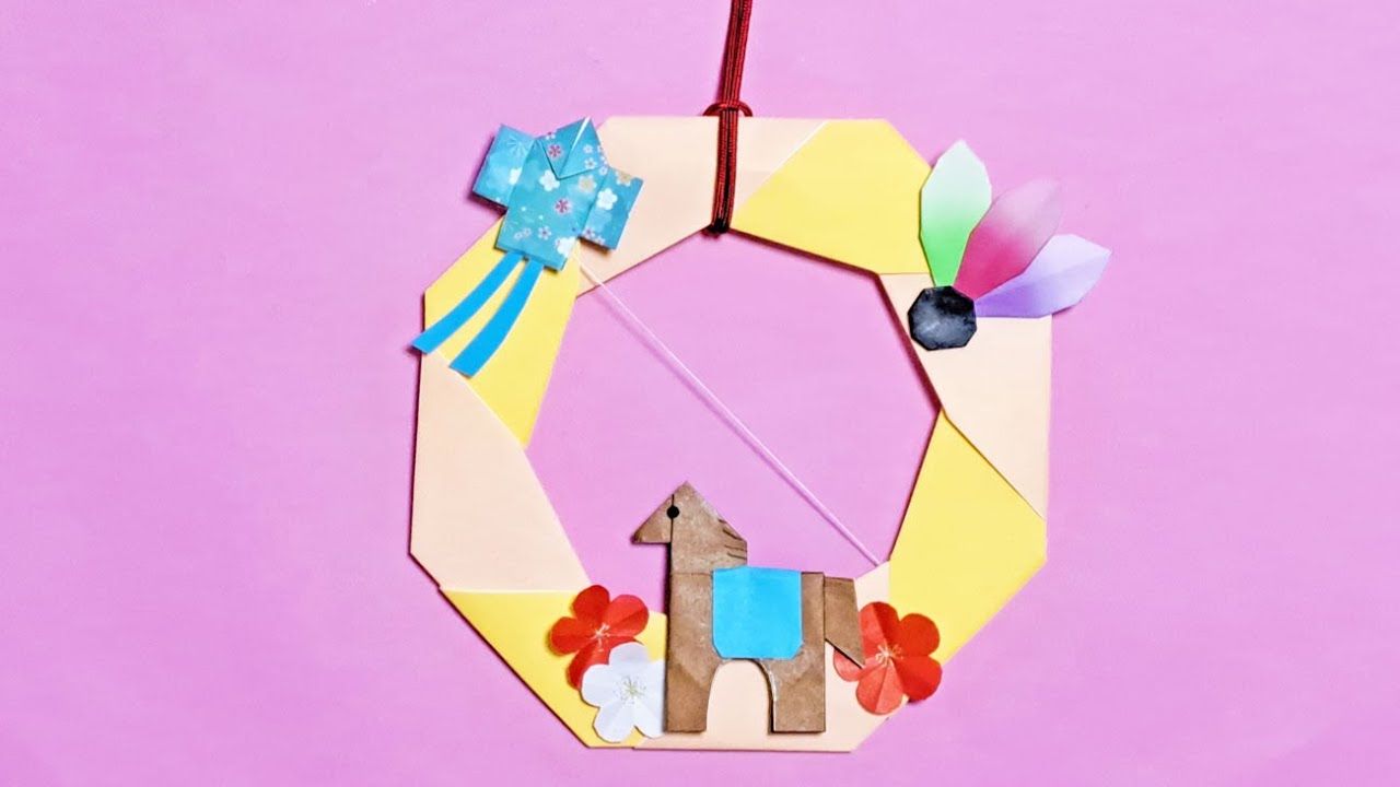 【折り紙】お正月リースの作り方｜簡単＆縁起のいい和風リース｜How to Make an Origami New Year Wreath | Easy Japanese Paper Craft
