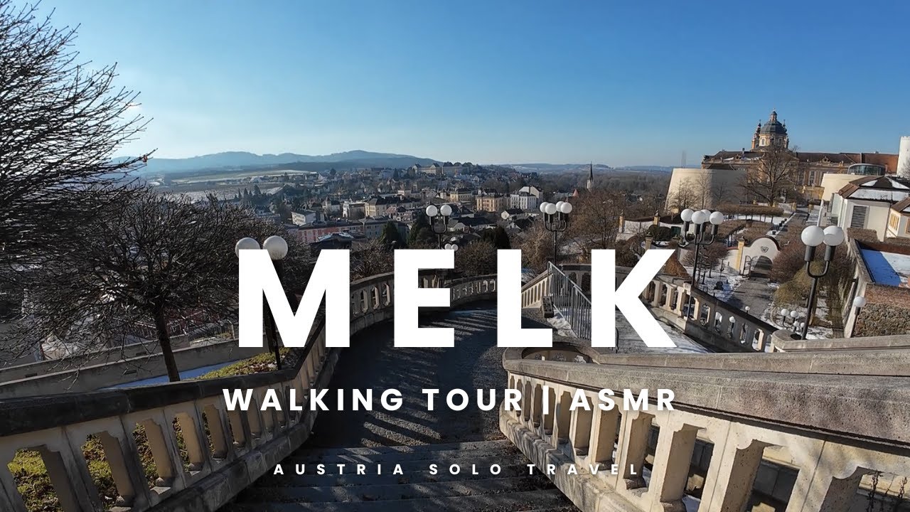 Melk, Austria Winter Walk (ASMR) | Train Station Roundtrip to Melk Abbey + Danube | No Talking