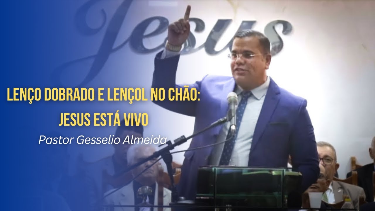 Lenço dobrado e lençol no chão: Jesus está vivo