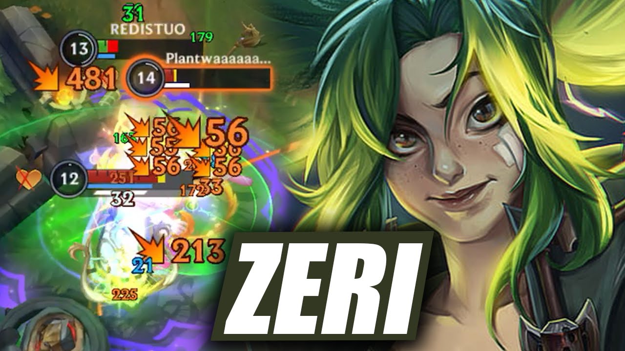 Wild Rift Zeri Gameplay in Season 12 (Build & Runes)