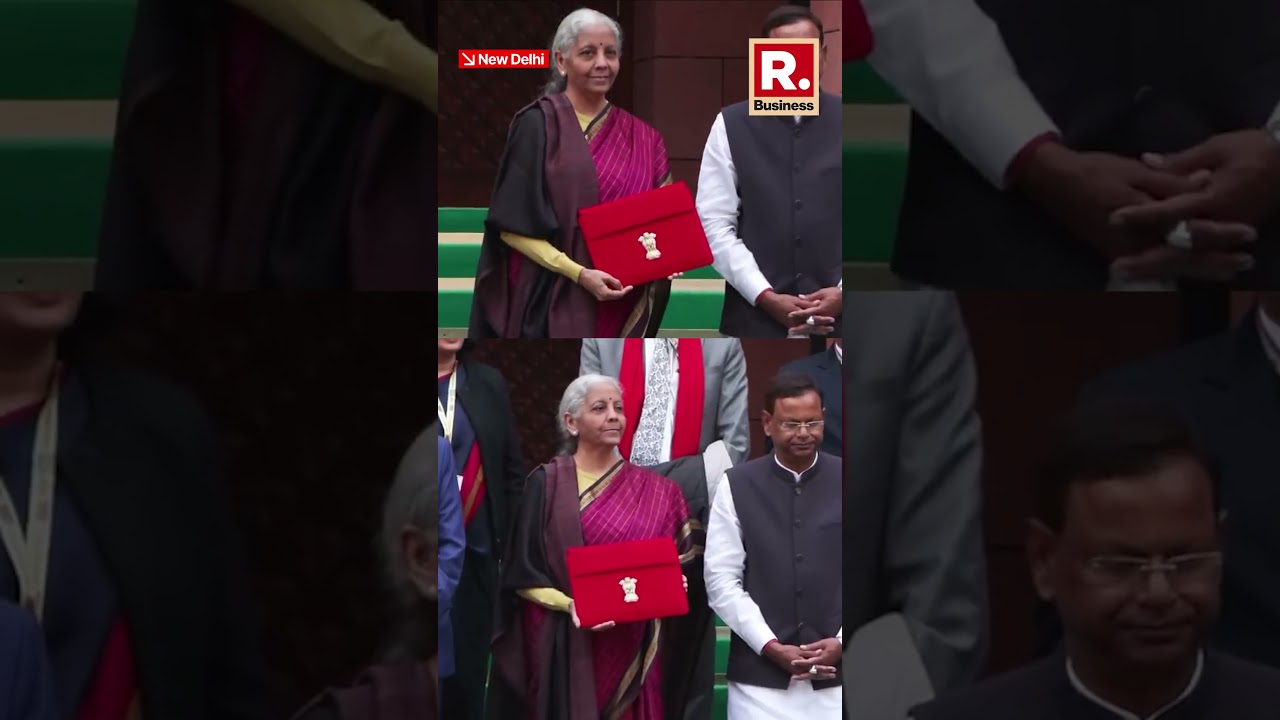 FM Nirmala Sitharaman Arrives at Parliament for Union Budget 2026