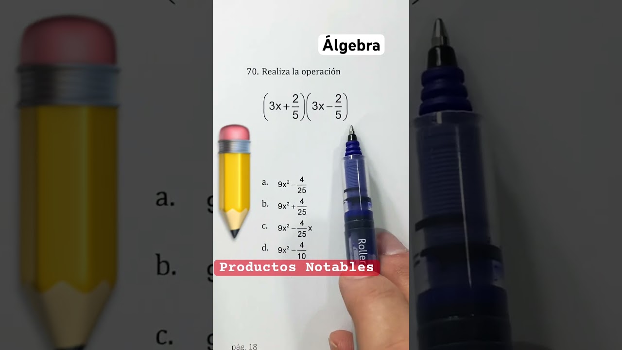 ✏️ Productos Notables, ejercicios de &Aacute;lgebra.  Aprende Binomios Conjugados. #maths  #matem&aacute;tica