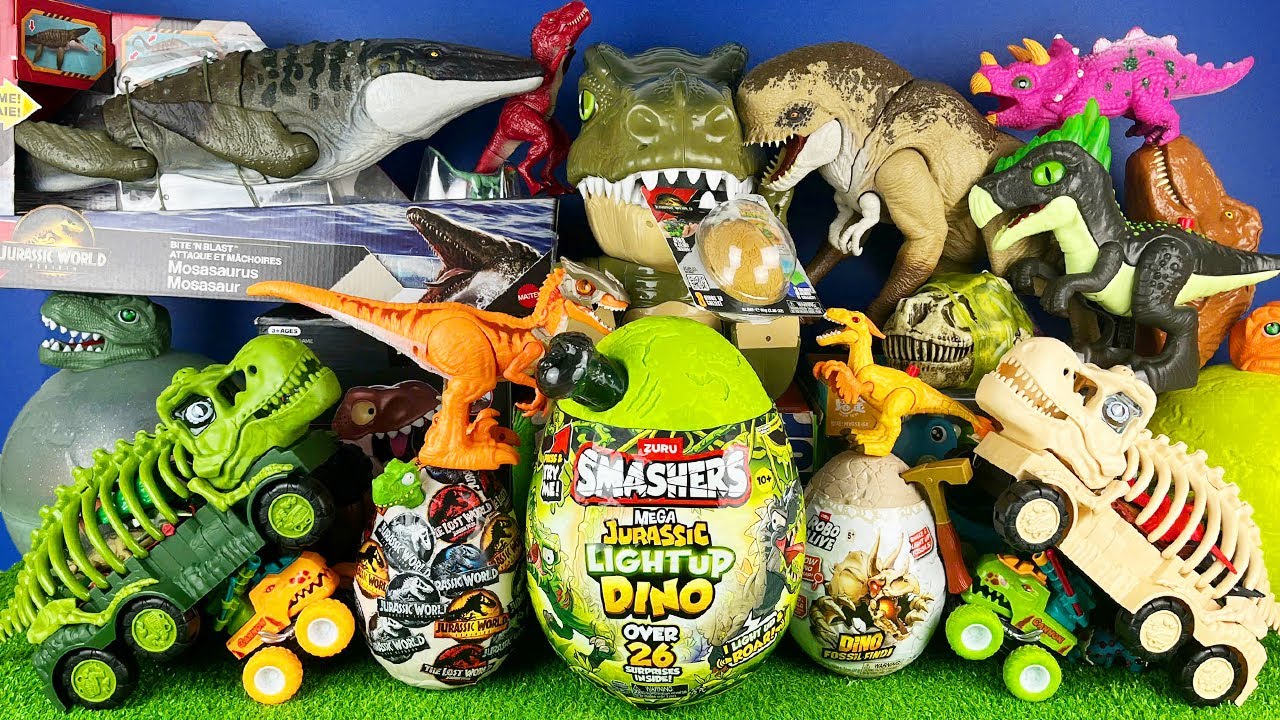 Jurassic World Unboxing Review Asmr Dinosaur T-rex Mosasaurus Giga Raptor Triceratops Brachiosaurus