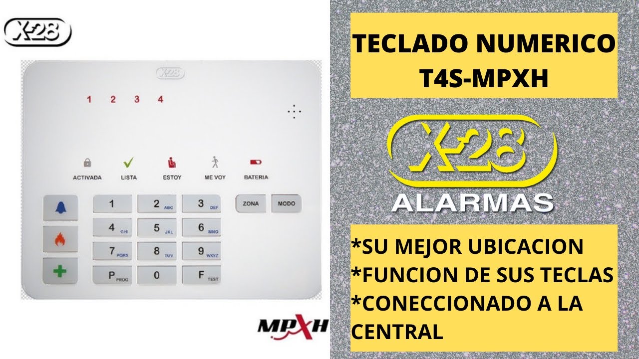 Teclado numérico X-28  modelo T4s MPXH 4 zonas.
