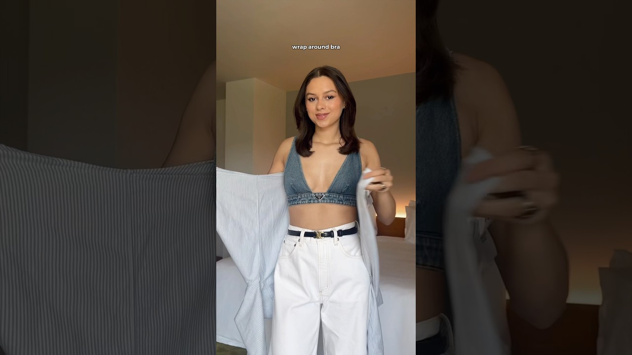 Easy cropped shirt trick 🤍 Yes or no? | Subscribe for chic style tips ✨ #luxurystyle