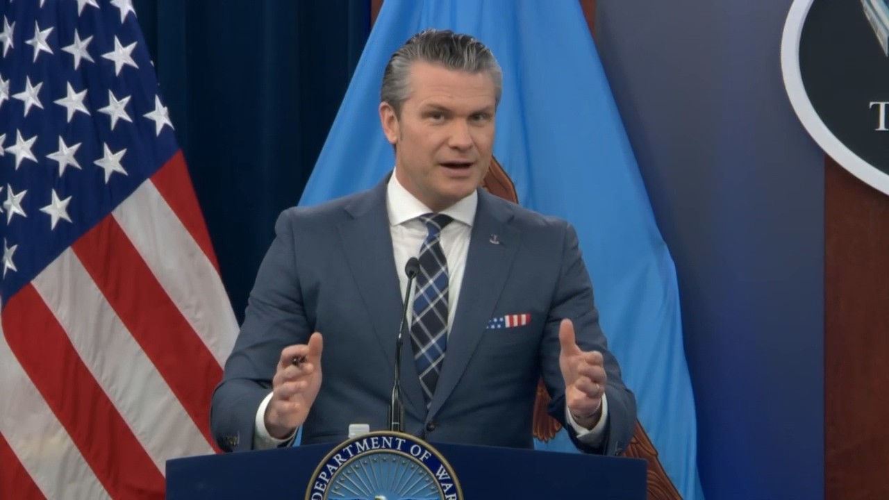 Secretary of Defense Pete Hegseth holds briefing at Pentagon