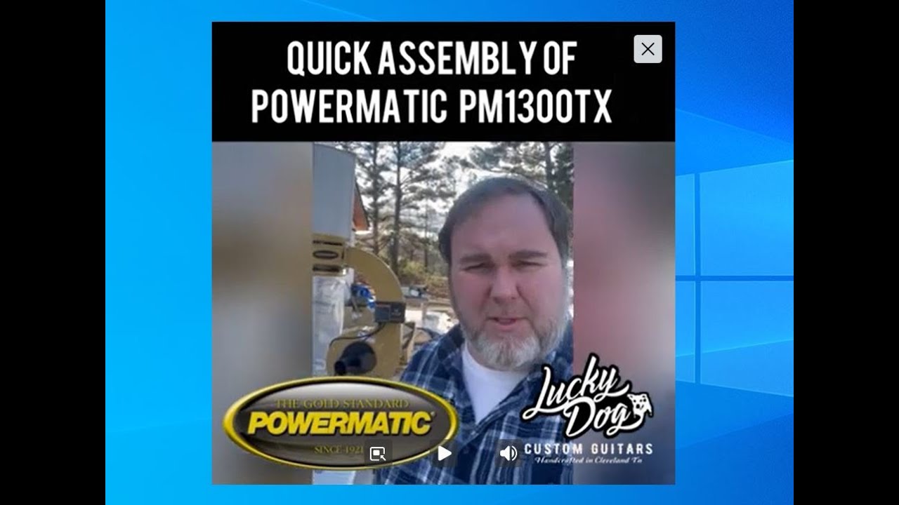 Quick assembly instructions and overview of Powermatic PM1300TX dust collector system.