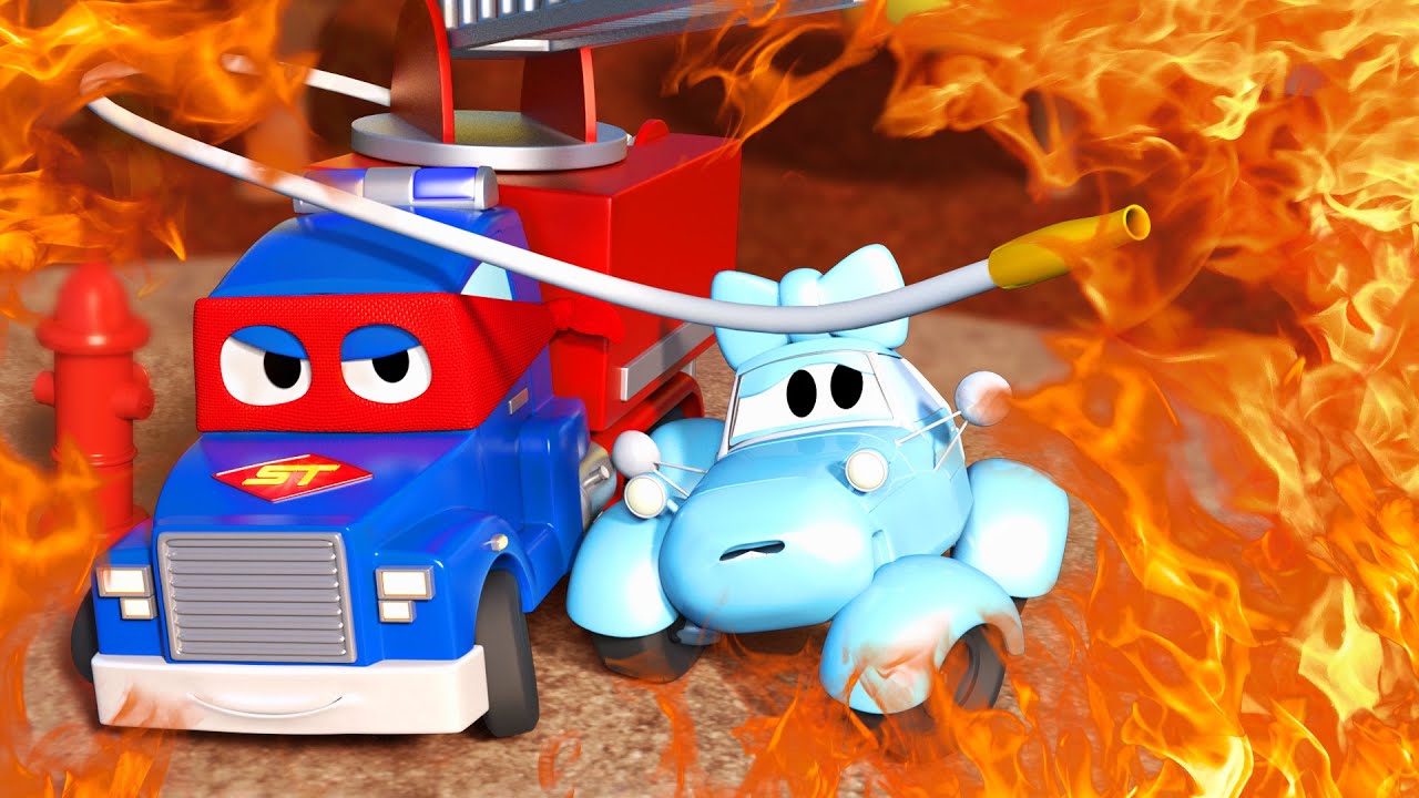 The Fire Engine Truc Carl the Super Truck - Car City ! Cars and Trucks Cartoon for kids