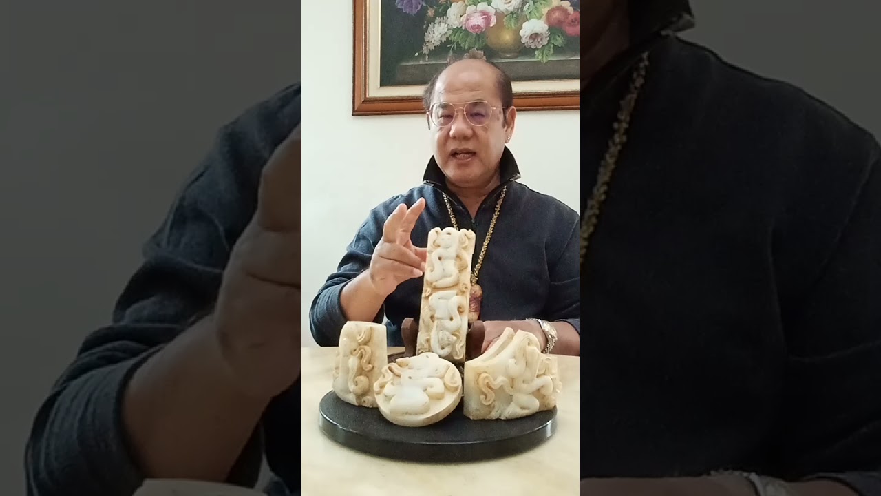 劉衛華《大師說古》玉器 第638集 西漢 和闐白玉 浮雕舞人玉具劍飾一組