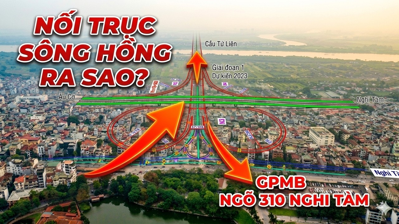 Cầu Tứ Li&ecirc;n &ndash; ng&otilde; 310 Nghi T&agrave;m: Phương &aacute;n GPMB kết nối trục s&ocirc;ng Hồng ra sao?