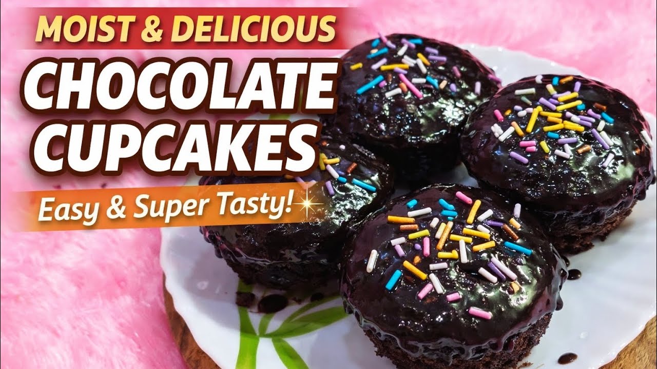 Soft & Moist Chocolate Cupcakes in Kadhai 🍫🧁 | No Oven Bakery-Style Recipe