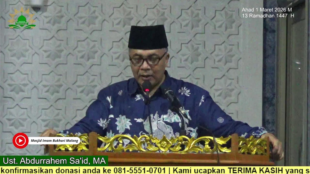 Kuliah Tarawih 1447 H oleh Ust. Abdurrahem, S. MA