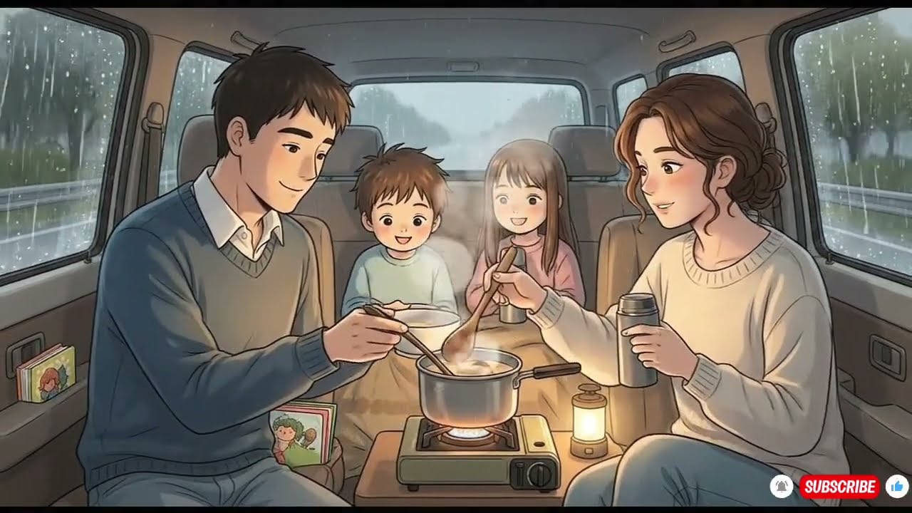 Rainy Car Days: Warm Tea & Cozy Moments। Ghibli story ।