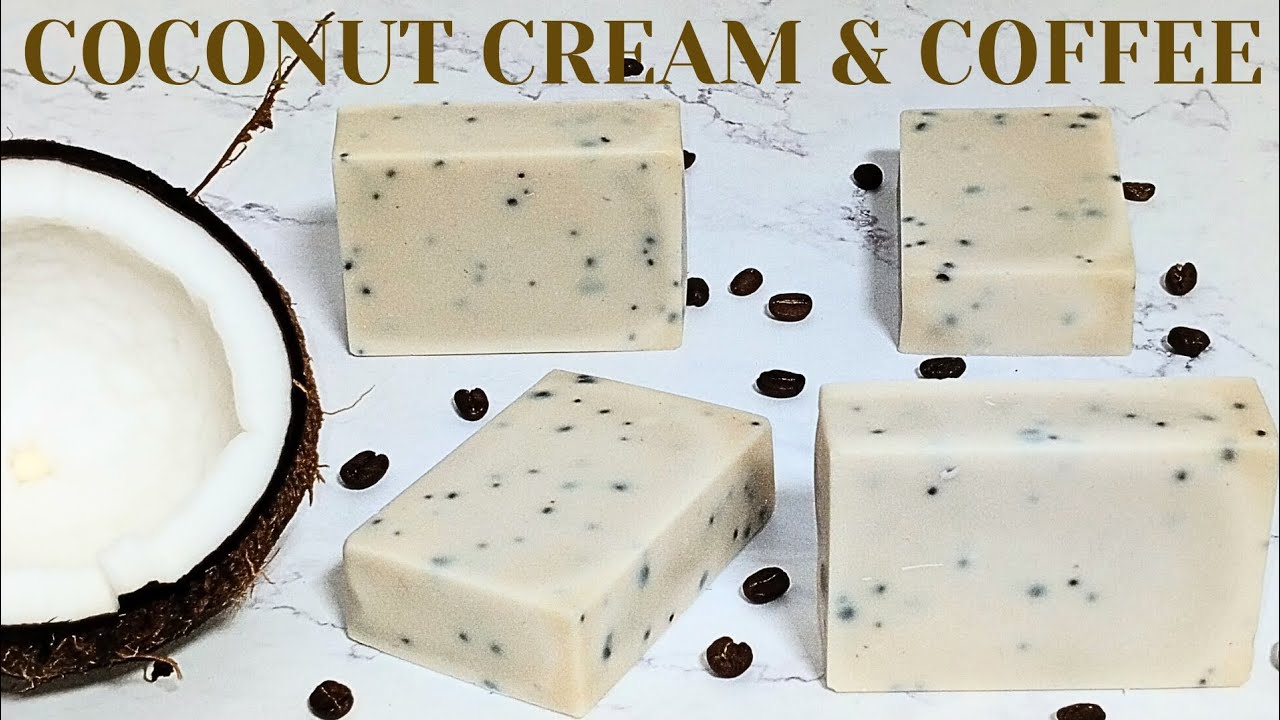 COCONUT 🥥 CREAM AND COFFEE ☕ COLD PROCESS SOAP 🧼
