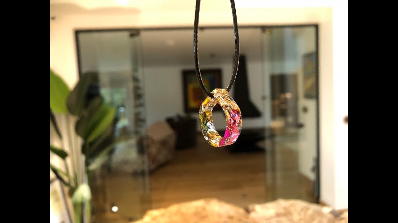 Christmas Tinsel + Resin Necklaces