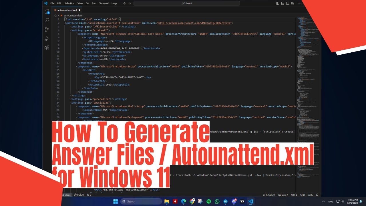 How To Generate Answer Files / Autounattend.xml Files for Windows 11