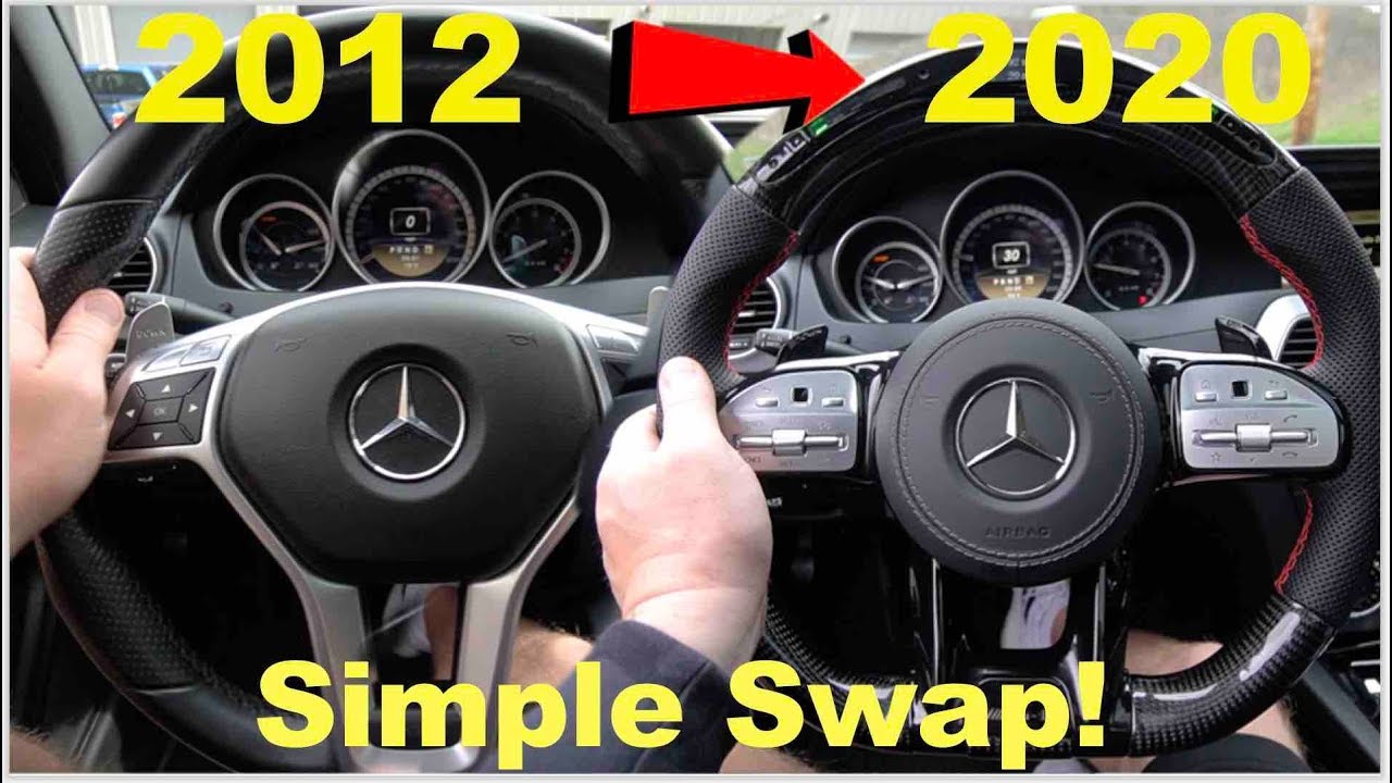 Лучший апгрейд для любого Mercedes! Замена руля AMG с 2012 на 2020 C63! (Простая самостоятельная ...