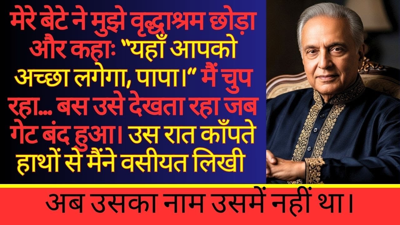 “वृद्धाश्रम में आपको अच्छा लगेगा, पापा” — लेकिन उसे नहीं पता था कि मैं अपनी वसीयत में क्या लिखने वाल